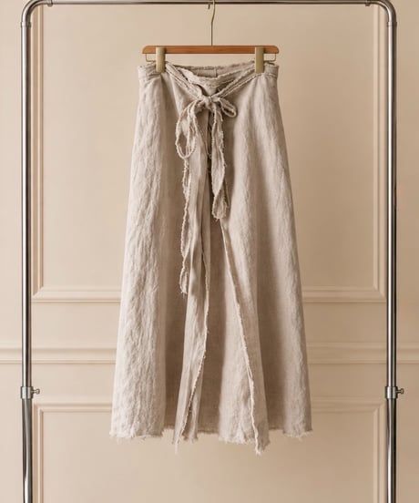 【BOUTIQUE】linen wrap skirt リネンラップスカート　TC-3500' / ECRU