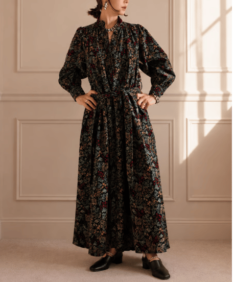 【BOUTIQUE】 FLOWER GARDEN print dress  / TE-3603 / ２色展開
