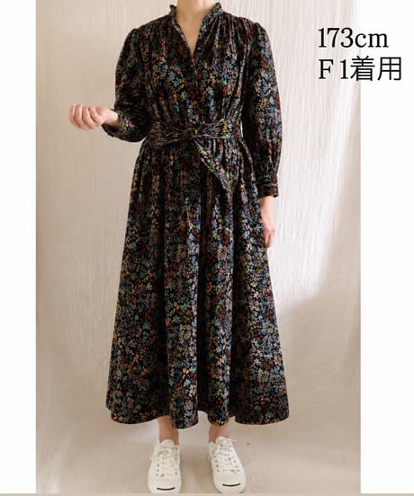 【BOUTIQUE】 FLOWER GARDEN print dress  / TE-3603 / ２色展開