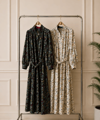 【BOUTIQUE】 FLOWER GARDEN print dress  / TE-3603 / ２色展開