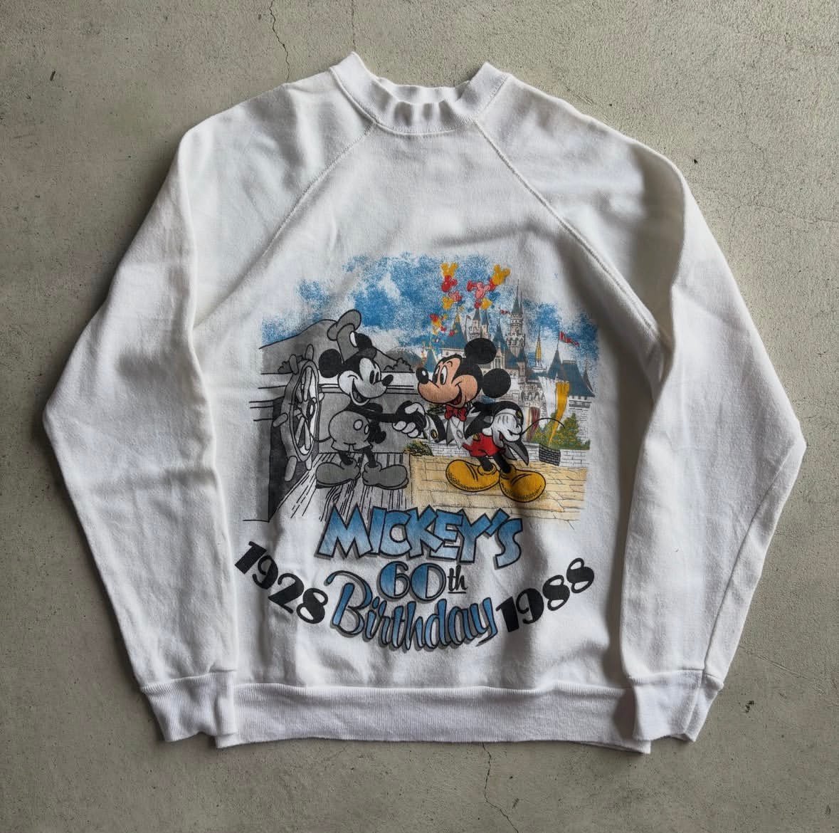 80s USA製 Mickey 60th Birthday ラグランスウェット | CUSTO