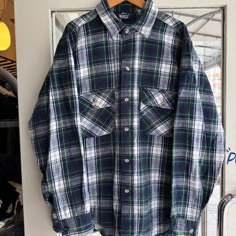 80's USA製 Woolrich チェックネルシャツ L