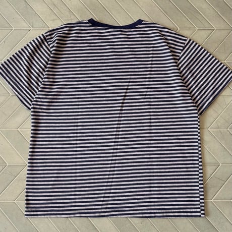 90s ミッキー刺繍ボーダーTシャツ