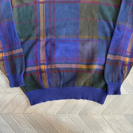 NAUTICA チェック柄コットンニット