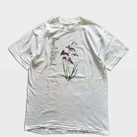 90's USA製フラワープリントTシャツ M