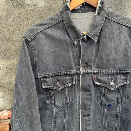 90s カナダ製 Levi's 75505 先染めブラックデニムジャケット