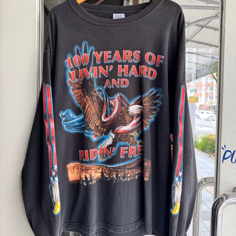 00's BIKE WEEK 袖プリントロンT  M