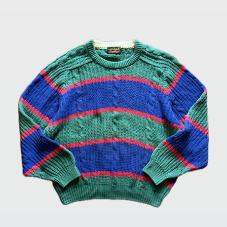 90's Eddie Bauer コットンボーダーニットセーター