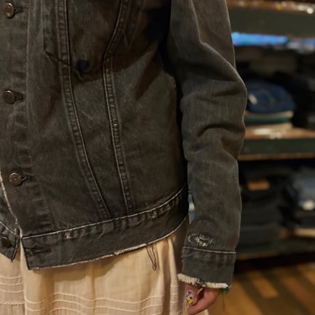 90s カナダ製 Levi's 75505 先染めブラックデニムジャケット