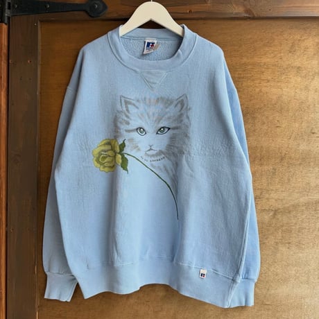 90s USA製 Russell 猫ちゃんスウェット