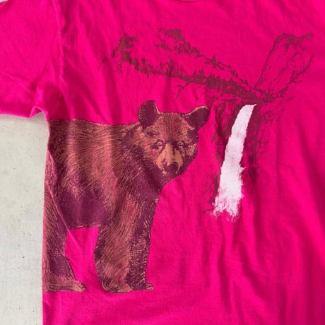 USA製 Hanes くま親子プリントTシャツ