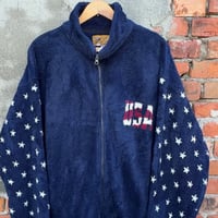 90s USA製 BEAR RIDGE アメリカ国旗柄フリースジャケット