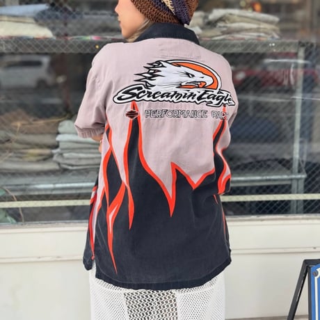 Harley-Davidson 刺繍オープンカラーシャツ