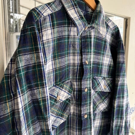 80's USA製 Woolrich チェックネルシャツ L