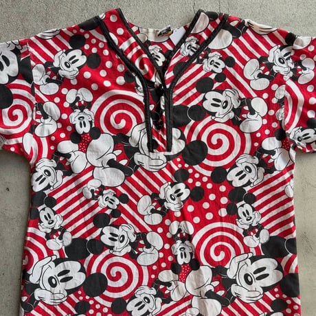 Mickey & Co. ミッキー総柄 ベースボール風チュニックワンピース
