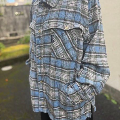 90s Columbia サイドポケット付きチェックネルシャツ