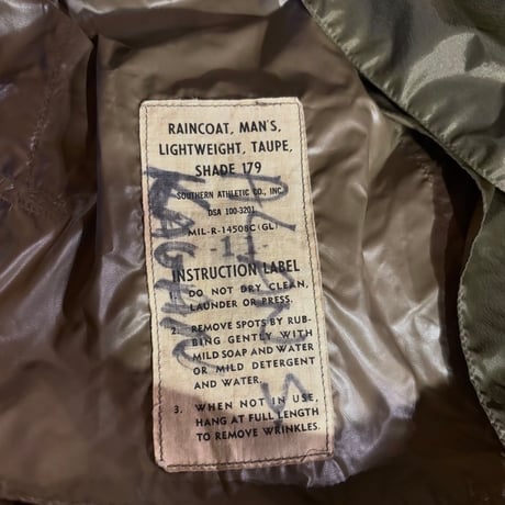 60s U.S.ARMY ナイロンレインコート
