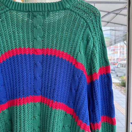 90's Eddie Bauer コットンボーダーニットセーター
