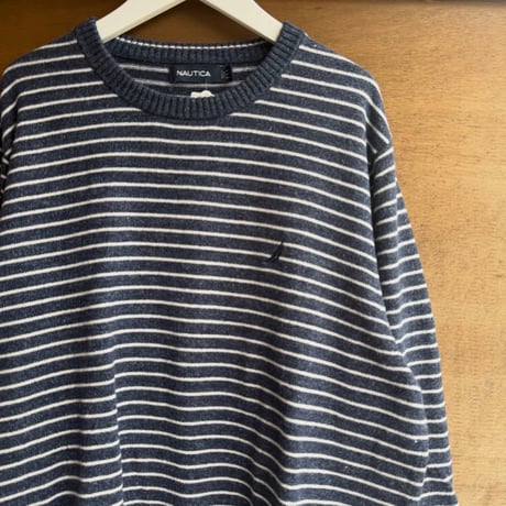 NAUTICA ボーダーコットンニット