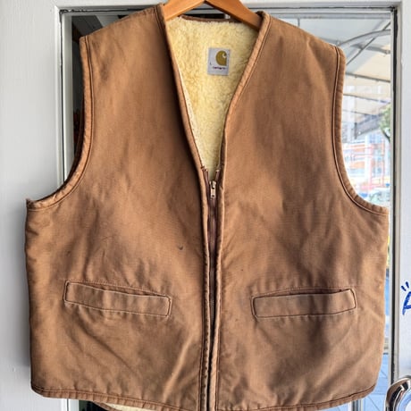 70's〜USA製Carhartt ダック地ボアワークベスト L