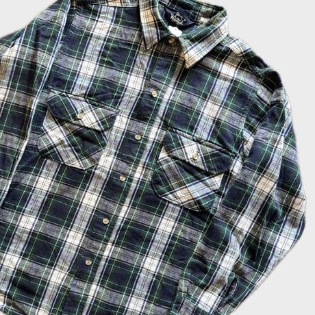 80's USA製 Woolrich チェックネルシャツ L