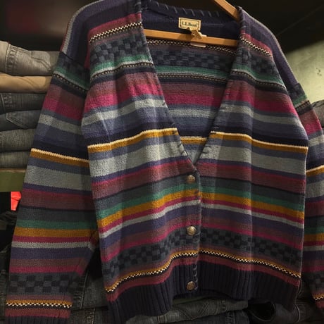 L.L.Bean 総柄ニットカーディガン