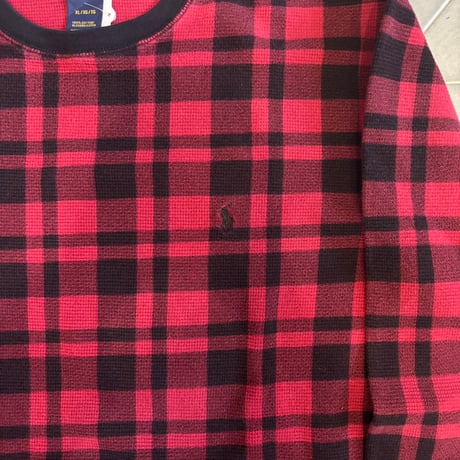 Polo チェック柄サーマルロンT