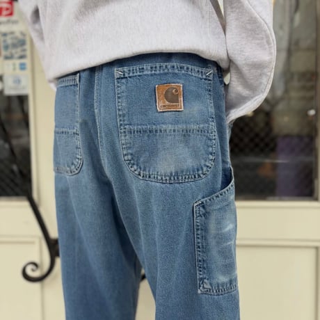 90s USA製 Carhartt 裏地付きデニムペインターパンツ(36×32)