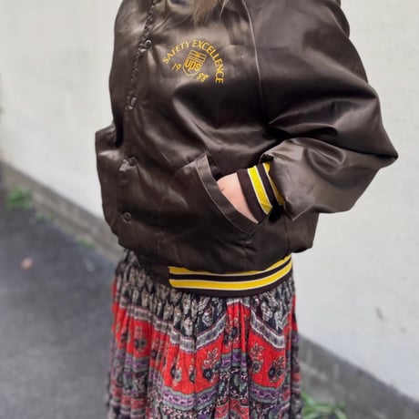 80s USA製 UPS サテンスタジャン