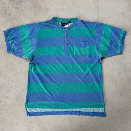 ヘンリーネック ボーダーリンガーTシャツ