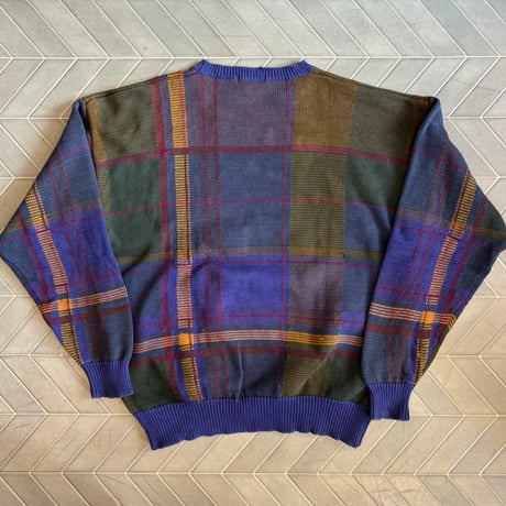 NAUTICA チェック柄コットンニット