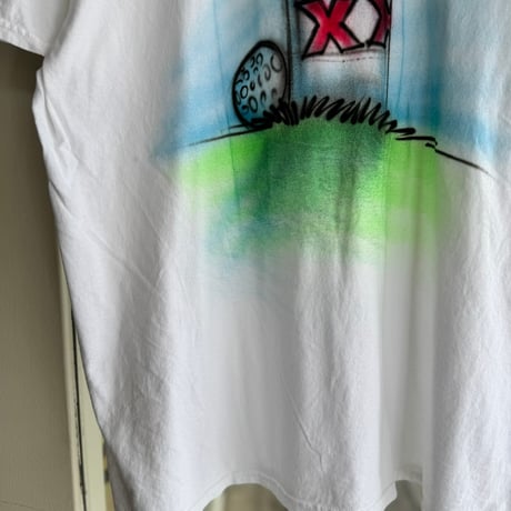 00's ゴルフ×ビール エアブラシプリントTシャツ XL