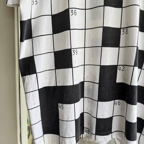 90’s Fruit of the Loom クロスワードパズルプリントTシャツ L