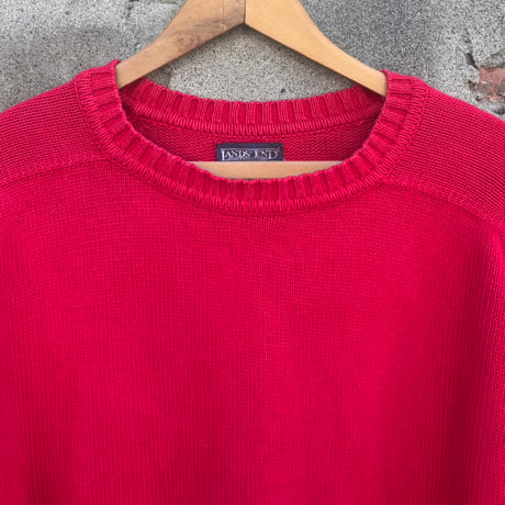 USA製　LANDS’ END 無地コットンニット