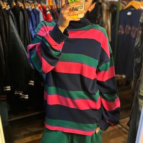 OLD GAP ボーダーハイネックロンT