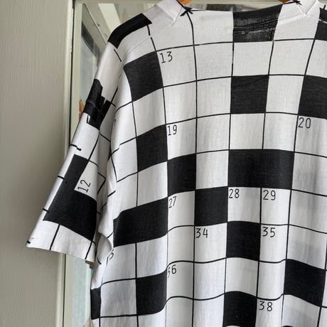 90’s Fruit of the Loom クロスワードパズルプリントTシャツ L