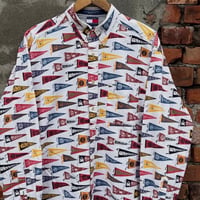 90s TOMMY HILFIGER ペナント総柄シャツ