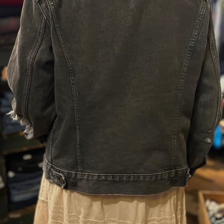 90s カナダ製 Levi's 75505 先染めブラックデニムジャケット