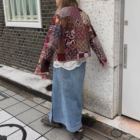 総柄パッチワークキルティングジャケット
