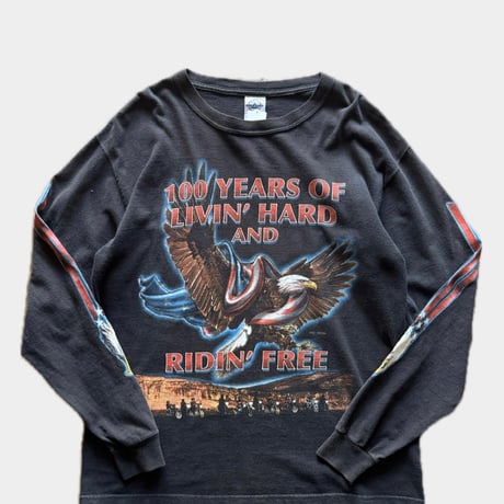 00's BIKE WEEK 袖プリントロンT  M