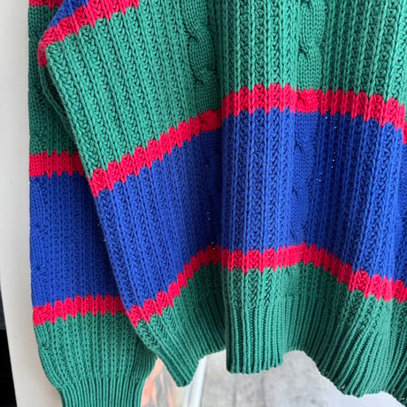 90's Eddie Bauer コットンボーダーニットセーター