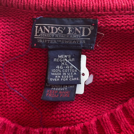 USA製　LANDS’ END 無地コットンニット