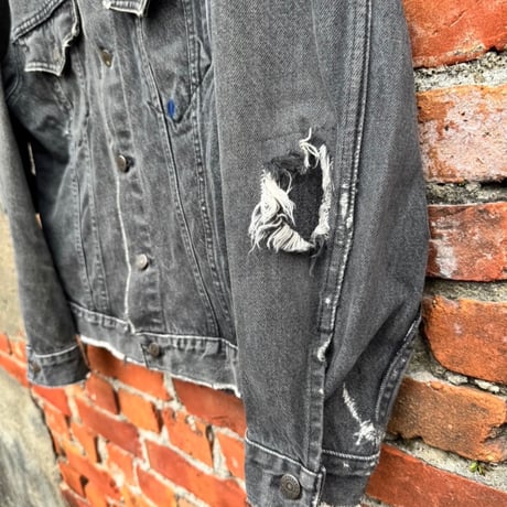 90s カナダ製 Levi's 75505 先染めブラックデニムジャケット