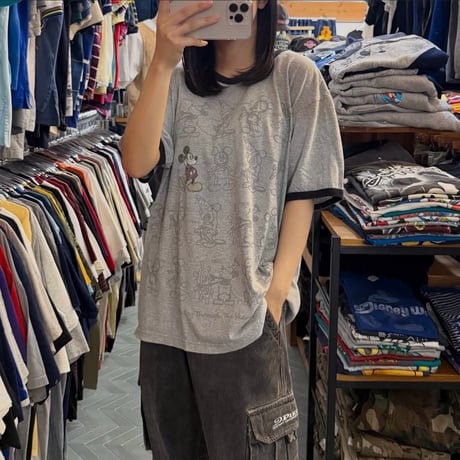 ミッキースケッチリンガーTシャツ