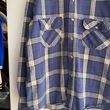 80's USA製 Woolrich チェックネルシャツ