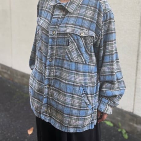 90s Columbia サイドポケット付きチェックネルシャツ