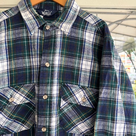 80's USA製 Woolrich チェックネルシャツ L