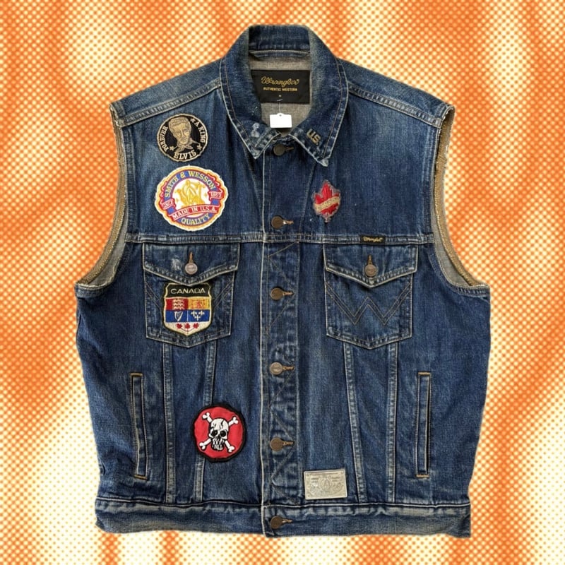 CITYSHOP × wranglers 別注ジレ　ワッペンデニムベスト Wrangler ワッペン付きデニムベスト | CUSTOM FEVER