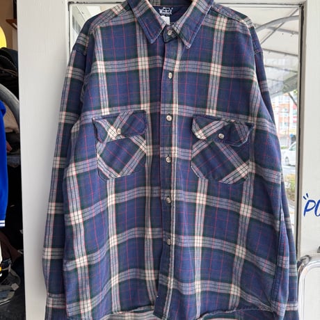 80's USA製 Woolrich チェックネルシャツ