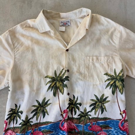 Made in Hawaii (USA製)フラミンゴ柄アロハシャツ